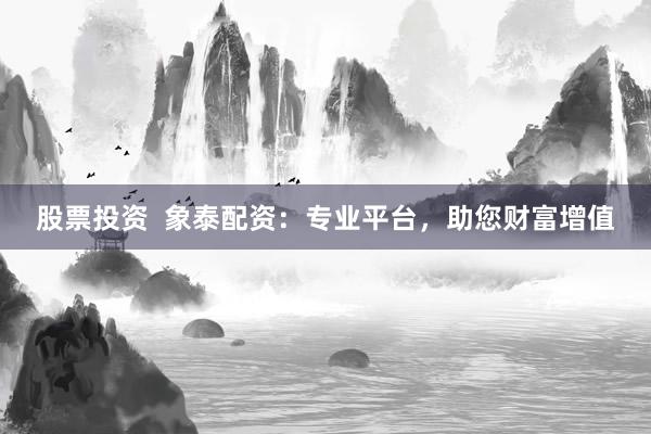 股票投资  象泰配资：专业平台，助您财富增值