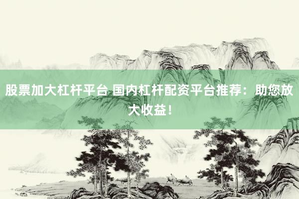 股票加大杠杆平台 国内杠杆配资平台推荐：助您放大收益！