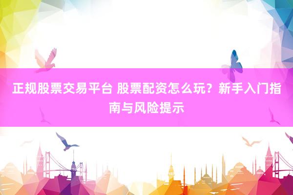 正规股票交易平台 股票配资怎么玩？新手入门指南与风险提示
