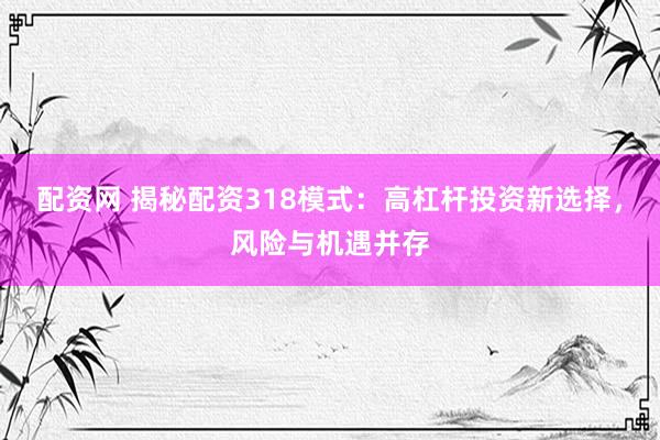 配资网 揭秘配资318模式：高杠杆投资新选择，风险与机遇并存