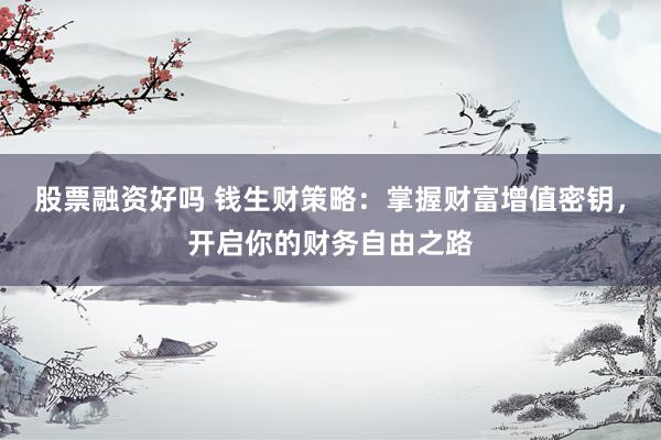 股票融资好吗 钱生财策略：掌握财富增值密钥，开启你的财务自由之路