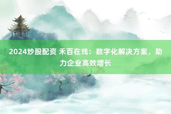 2024炒股配资 禾百在线：数字化解决方案，助力企业高效增长