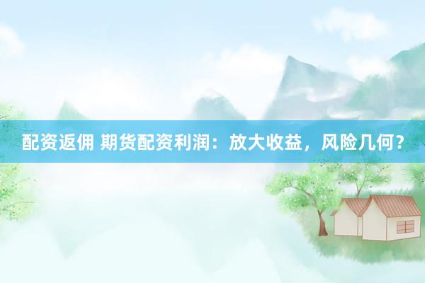 配资返佣 期货配资利润:放大收益,风险几何?