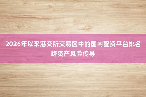 2026年以来港交所交易区中的国内配资平台排名跨资产风险传导