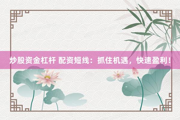 炒股资金杠杆 配资短线：抓住机遇，快速盈利！