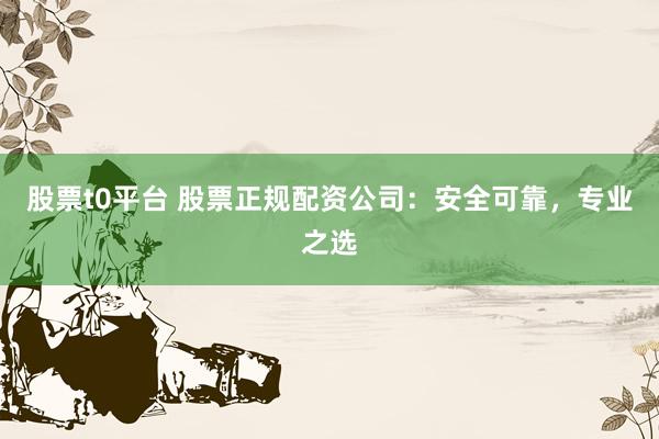 股票t0平台 股票正规配资公司：安全可靠，专业之选