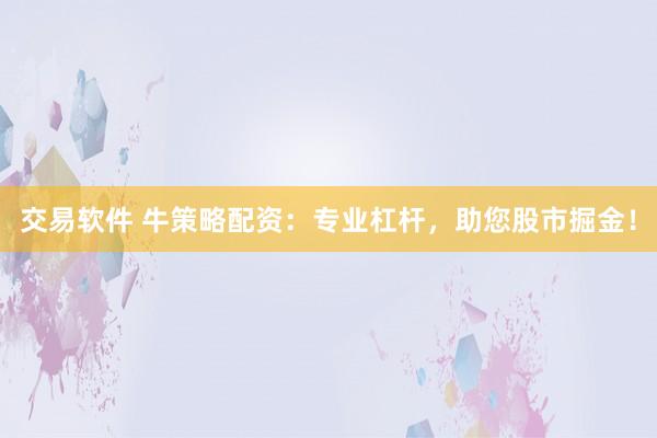 交易软件 牛策略配资：专业杠杆，助您股市掘金！